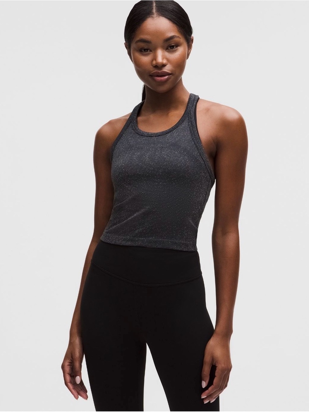 lululemon athletica swiftly tech cropped round neck racerback tank 2.0 - sparkle